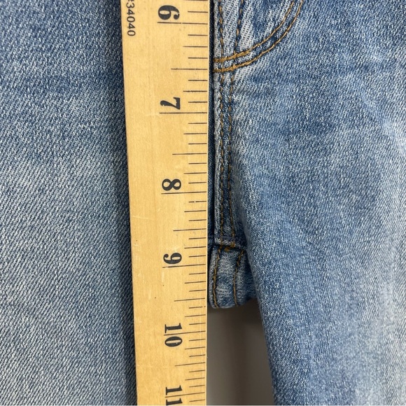 MOTHER The Looker Ankle Fray Skinny Jeans in Love Gun Distressed Light Wash 25 - Picture 8 of 13